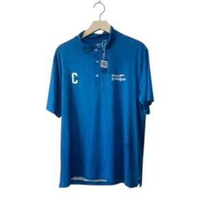 GARB PGA JR League Golf Performance Abstract Blue Sport Polo Shirt Medium New